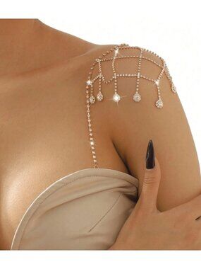 Luxurious Rhinestone Shoulder Chain – Elegant Crystal Body Jewelry for Women